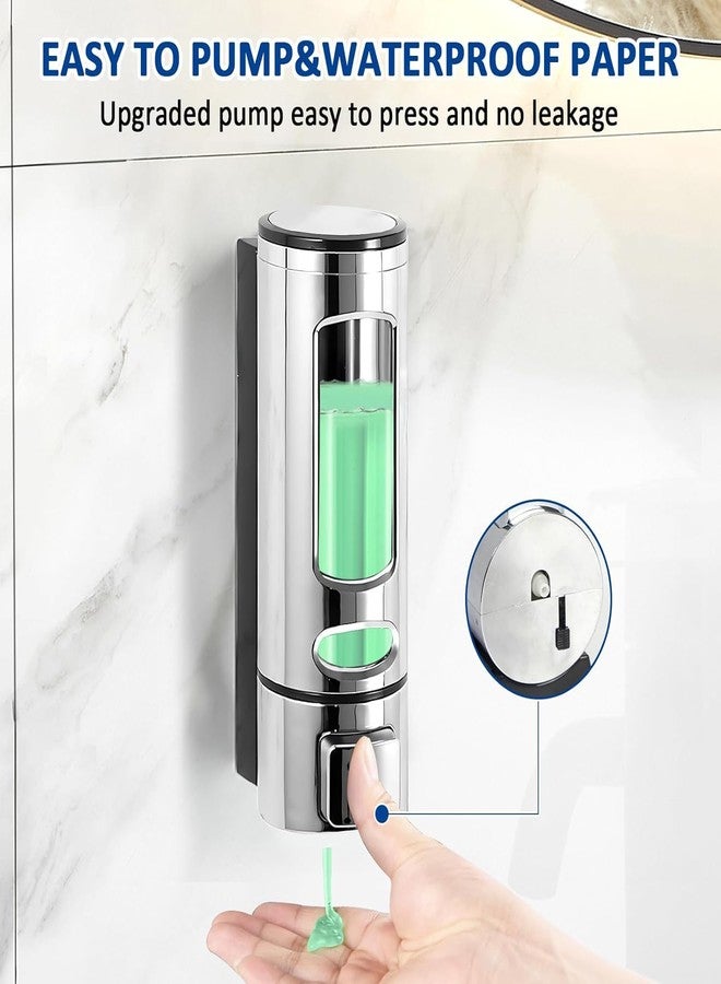 Metwin Wall Mounted Liquid Soap Dispenser for Bathroom & Kitchen - 400ml (Silver, Pack of 1) ABS Plastic Gel, Shampoo, Hand Wash & Sanitizer Dispenser - Ideal for Schools, Hotels, Home Use - Image 3